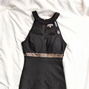 Midi black bodycon dress